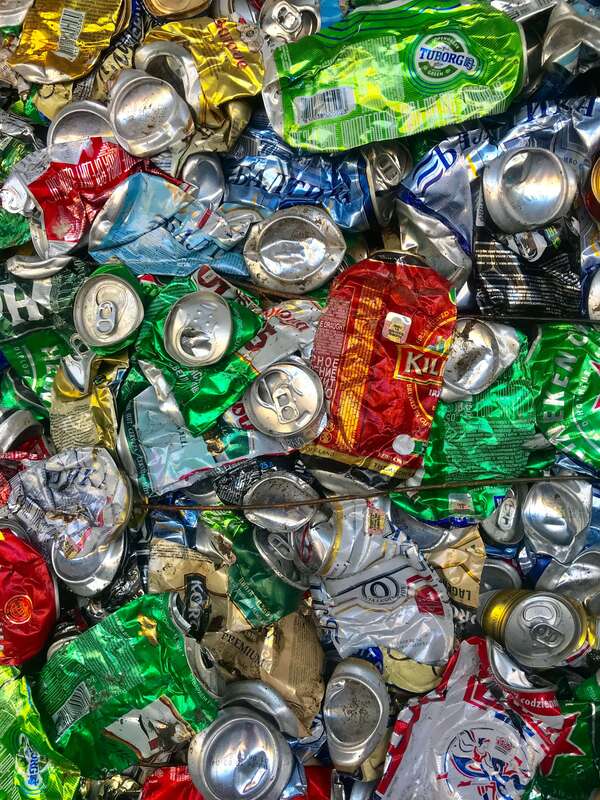 Aluminum cans trash